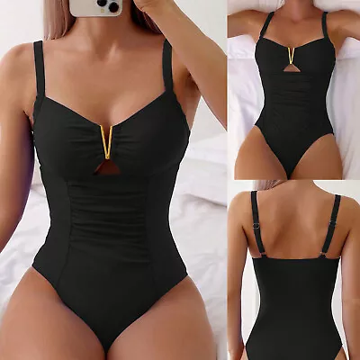 Women's Bikini Bottoms Black Women Monkini Swimsuit Long Sleeve Swimsuit Surfing • $40.29