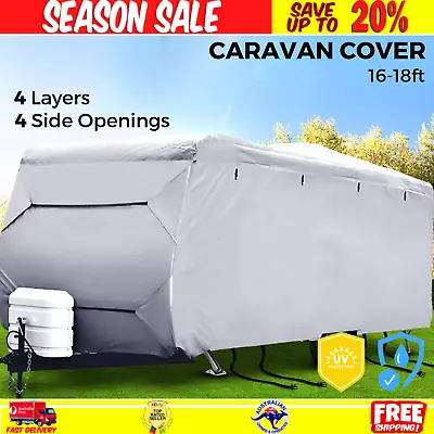 Heavy Duty Caravan Cover 16-18ft 4 Layer Waterproof UV Protector For Campervan • $134.19