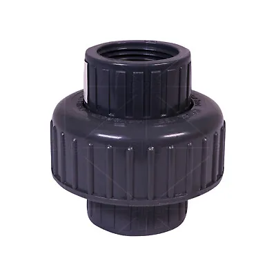 PVC Union Coupling Pipe Fitting; FIP; Grey Plastic • $12.99