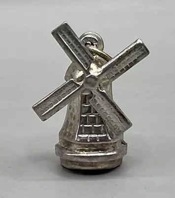 Vintage 835 Silver Spinning Windmill Charm / Pendant • $12