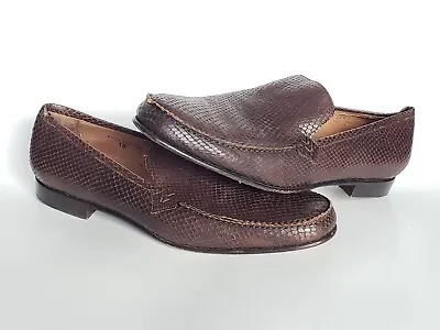 John Varvatos Brown Snake Skin Loafers Made In Italy Size 10 • $189.99