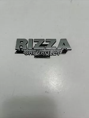 Vintage Rizza Chevrolet Auto Dealership Metal Badge Emblem Pre Owned • $24.95