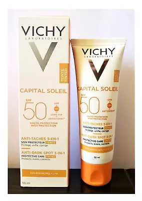 Vichy Capital Soleil Spf50 Anti Dark Spot 3-in-1 Tinted Daily Care 50 Ml • $22.95