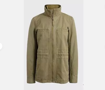 J Crew G1506 Army Green Cotton Fatigues Standing Collar Utility Jacket Size XS • $24.47