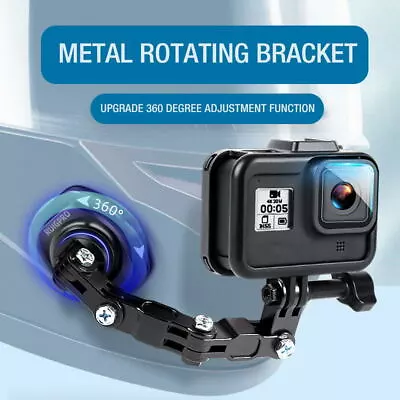 Motorcycle Helmet Chin 360° Rotating Metal Bracket Mount For GOPRO Hero10/9/8/7 • $29.44