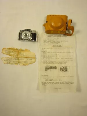 Vintage Kent Miniature Camera With Leather Case & Instructions • $16