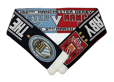 Manchester City V Manchester United 03/03/2024 Match Scarf & Memorabilia • £9.99