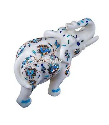 6 Inches Marble Elephant Statue Handcrafted Decorative Elephant With Luxury Look • $265