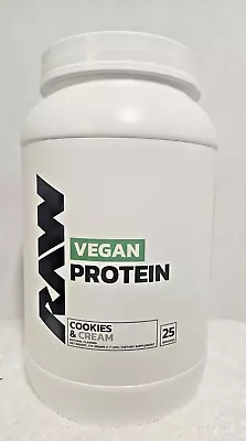 RAW Vegan Protein Powder Cookies N Cream - 25 Servings- 20gram Protein-1.7lbs • $34.99