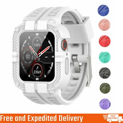 $18.59 • Buy Silicone Strap + Case For Apple Watch Series 40/44/38/42mm Wristwatch Band