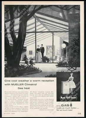 1960 MCM Mid Century Modern House Art Mueller Gas Heater Vintage Print Ad • $9.99