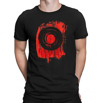 Mens ORGANIC Cotton T-Shirt VINYL PAINT Splattered LP Record Music Gift 7  12  • £8.95