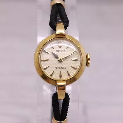 Vintage 1950s Rolex Ladies Ref.8106 18k Gold Cocktail Watch ORIGINAL Waffle Dial • $1499.99