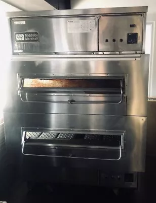 Middleby Marshall PS360S Double Gas Conveyor Pizza Oven & Hood Lot • $17500