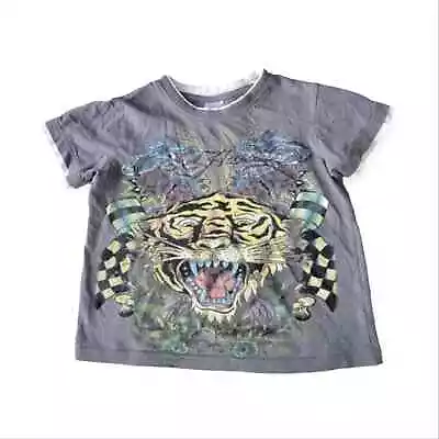 Ed Hardy Kids Tiger Dragon Checkerboard Tee 4/5 • $16