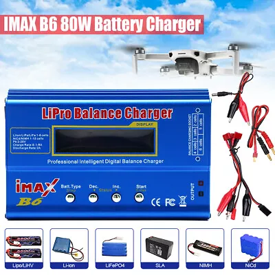 IMAX B6 Battery Balance Charger For Li-ion Lipo Li-Fe NiCD Battery Discharger 6A • £19.98