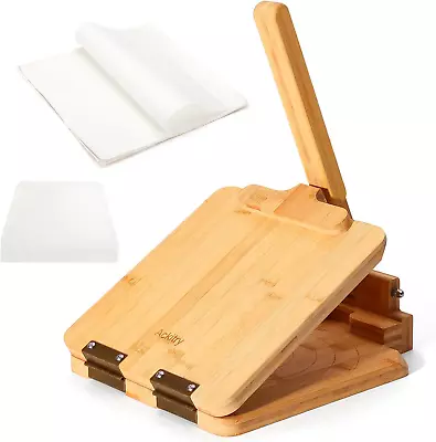 Bamboo Tortilla Press 10 Inch Square Tortilla Maker With 60 PCS Parchment Paper • $63.07
