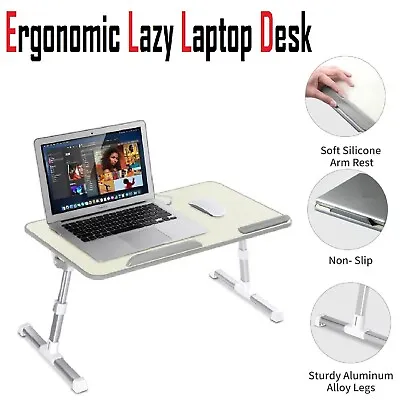 Lazy Laptop Bed Side Table Foldable Lap Standing Adjustable Desk Mount Study • $40.99