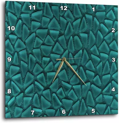 DPP_124753_1 Teal Triangle Glass Mosaic Look One Dimensional Design Wall Clock  • $56.99