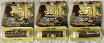 Sun Bum Coconut Sunscreen Lip Balm Lot 3 Expires 03/25 NEW • $10