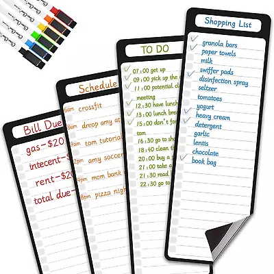 Magnetic Dry Erase List Board - 4 X12  Multifunctional List Board For Fridge - 6 • $20.27