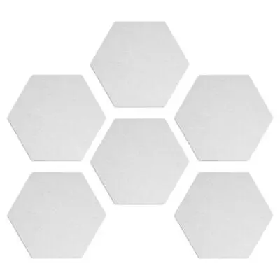 Hexagon Felt Board Tiles - Set Of 6 Notice Memo Bulletin Boards With Push Pin... • $26.40