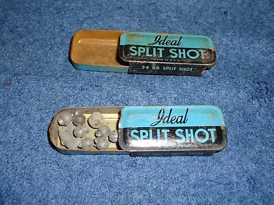 Two Vintage Ideal Split Shot Tin #7 & BB Slit Shot  Take A Boy Fishing Today  • $9.99