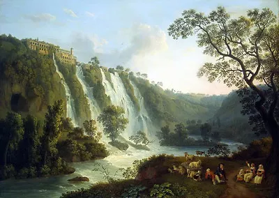 Oil Hackert Jacob Philipp - Villa Of Maecenas And The Waterfalls At Tivoli 36  • $81.99