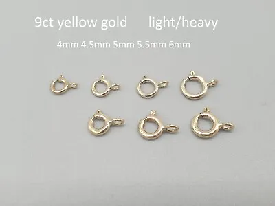 £3.80 • Buy 9ct Yellow Gold Clasp 9K 375 4mm 4.5mm 5mm 5.5mm 6mm Bolt Spring Ring 