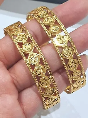 22ct Indian Gold Plated Kada Set Asian Bangles Wedding Jewellery Set Real 2.8 • £6.99