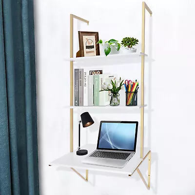 3 Layers Ladder Desk Computer Writing Table Floating Shelves Laptop Display Rack • $75