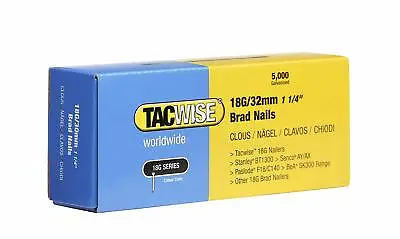 Tacwise 0398 Type 18G / 32 Mm Galvanised Brad Nails Pack Of 5000 • £8.12