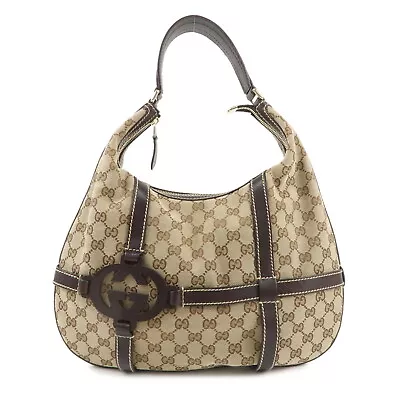 Auth GUCCI Interlocking GG Shoulder Bag Canvas Leather 181500 Used • £554.07