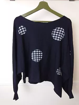 Crea Concept Black Spot Jumper Boxy Cropped Wide Lightweight Size 42 UK 12 • £52.99