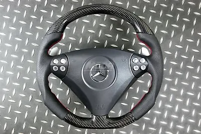Mercedes SLK R171 W171 55 C-class W203 Flat Bottom Steering Wheel Carbon Fiber • $1170
