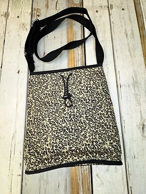 Vintage Fossil Leopard Print Crossbody Purse Shoulder Bag Adjustable Strap Y2K • $11