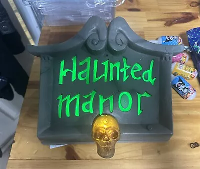 Gemmy Haunted Manor Light-Up Halloween Sign Spooky Voice & Sound Effects • $25