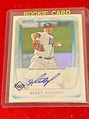 MATT MOORE 2011 Bowman Chrome Refractor Autograph Rookie PHILLIES REF AUTO #/500 • $8.95