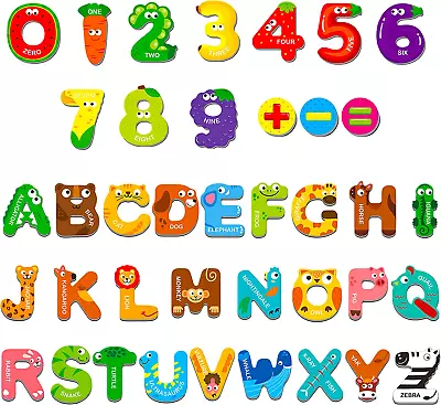 Magnetic Letters Numbers Alphabet Colorful Animal Plastic Fridge Magnets Abc 123 • $21.99