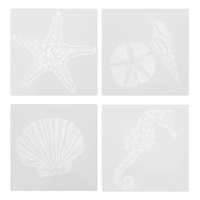  8 Pcs Toddler Chalk Suit Starfish Seahorse Shell Cutout Painting Template Ocean • £8.38