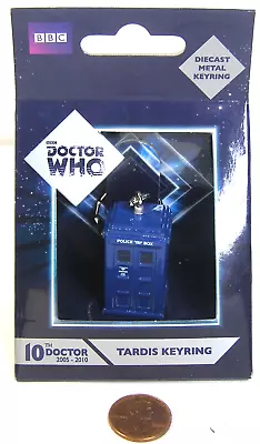 BBC Dr. Who 10th Dr. 2005-2010 Tardis Metal Keyring 2012 B02R1062 TBT • £14.43