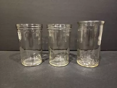 Three VINTAGE GLASS BALL JELLY JARS • $5.99