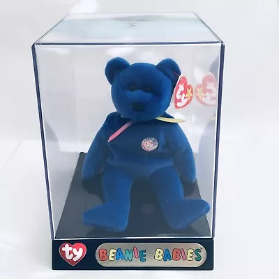 TY Beanie Babies Clubby Bear In Case Official Club 1998 Tag Red Star 01 • $11.99