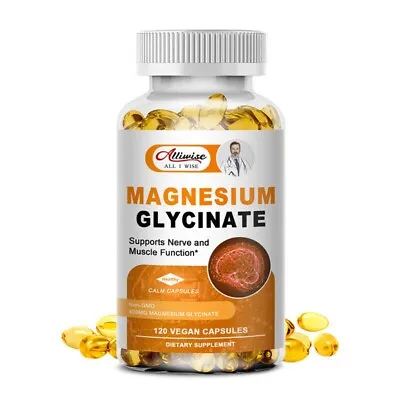 Magnesium Glycinate Capsules Pure 400mg Tablets Vegan High Strength Herbology • £13.99