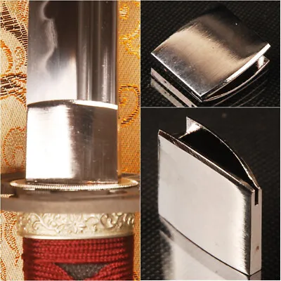 Shiny Silver Surface Brass Collar Replacement Habaki For Japanese Samurai Sword • $13