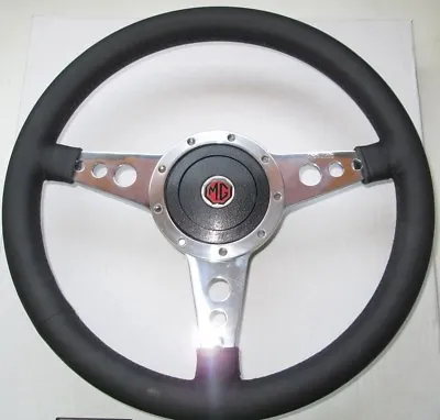 New 14  Leather Steering Wheel & Adaptor MGB 1977-1980 Moto-Lita Moto Lita • $449.95