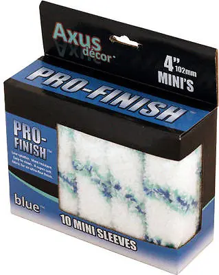 4  Axus Decor Pro-Finish Mini Paint Roller Sleeve Blue (Pack Of 10) • £9.68