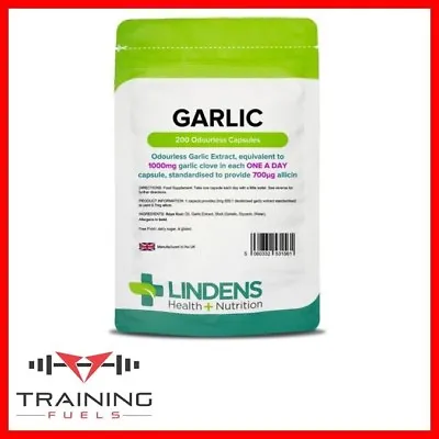 Lindens Garlic 1000mg 200 Capsules Odourless Heart Health • £6.89
