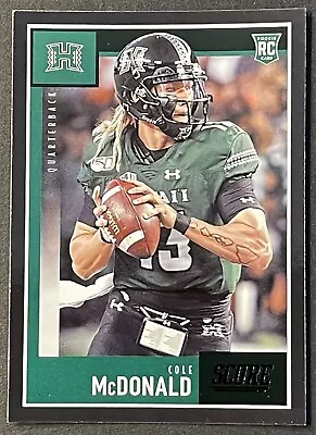 2020 Score Black #355 Cole McDonald Hawaii Rainbow Warriors Rookie • $1.99