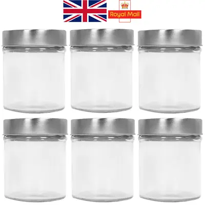 £5.95 • Buy 500ml Round Glass Tea Coffee Sugar Candy Biscuit Storage Jar Canister UK